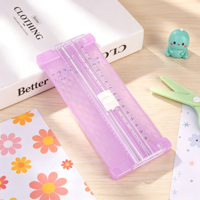 Cortador de Papel Mini A5, Portátil, Manual, de Plástico, para Estudiantes, Oficina, Manualidades, Fotos, con Regla