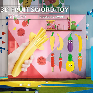 Hot Selling <b>PANDA</b> Brand 3D Printed Fruit Series Telescopic Sword Portable Decompression Creative Children's Fun Ornament <b>Gift</b> - Product Image 2