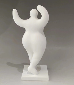 Figura Decorativa <span class=keywords><strong>de</strong></span> Poliresina <span class=keywords><strong>de</strong></span> Mujer Gordita Bailando con <span class=keywords><strong>Yeso</strong></span> Blanco, <span class=keywords><strong>para</strong></span> Pintar DIY - Product Image 6