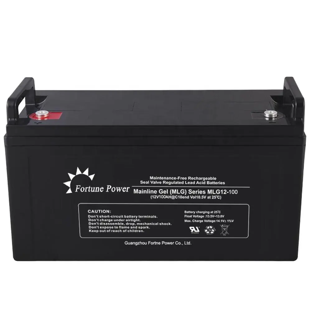Fortune Power solar carga controlador pwm chumbo ácido bateria válvula regulada chumbo ácido bateria 12v 100ah
