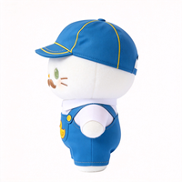 Peluche chat kawaii directement de l'usine, OEM personnalisé, chat blanc en peluche avec tenue brodée de canard, poupée chat en peluche douce et moelleuse