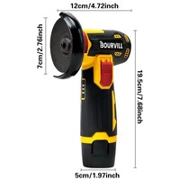 Mini-meuleuse d'angle sans fil, machine à meuler électrique, outil alimenté par batterie au lithium, polisseuse de métaux adaptée au bois et au métal