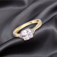 Bague de fiançailles Andrew Fashion en or 9 carats avec moissanite et zircon, double rangée de haute qualité, or massif, mariage de luxe, faite à la main