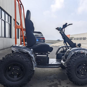 Scooter électrique à 4 roues, moteur <span class=keywords><strong>6000W</strong></span> |   Trottinette électrique tout-terrain pour adultes avec pneus pour pelouse, vitesse de 75 km/h - Product Image 2