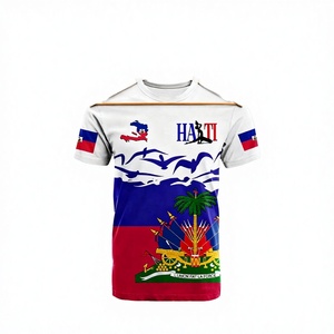 T-shirt de sport décontracté de luxe à personnaliser avec drapeau haïtien, confortable, doux, grande taille, séchage rapide, qualité supérieure, idéal pour l'été et la gym. - Product Image 3