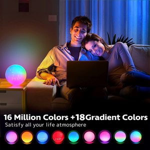 Réveil simulé lever et coucher de soleil réveil intelligent RVB coloré veilleuse blanc sec son magique couleur atmosphère - Product Image 3