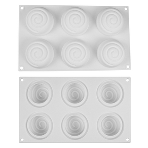 Molde de pastel de silicona de grado alimenticio de 6 cavidades con forma de <span class=keywords><strong>tornado</strong></span> Molde de chocolate de silicona 3D - Product Image 1