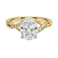 Bague de fiançailles et de mariage en or 14k 18k avec diamant ovale cultivé en laboratoire certifié IGI VVS CVD, sur mesure en usine, 1 à 5 carats, 3/4 carat