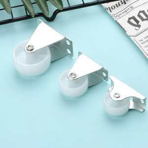 Rueda plana de PP blanca de 1.5 pulgadas con montaje en placa, silenciosa y resistente al desgaste para gabinetes, cajones y muebles - Product Image 2