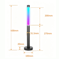 Barre lumineuse LED RGBIC rétractable à hauteur réglable, couleurs magiques, application intelligente, réactive à la musique, USB, lumière ambiante de bureau Cyberpunk