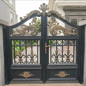 <span class=keywords><strong>Portail</strong></span> Coulissant Automatique Motorisé en Alliage d'Aluminium Contemporain à <span class=keywords><strong>Double</strong></span> Volet Personnalisé pour Villa et Appartement, Écologique et Durable - Product Image 5