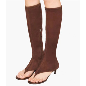 Stivali Invernali da Donna di Alta Moda con Tacco a Rocchetto, Punta Aperta, Impermeabili e Comodi, Fornitura Diretta OEM ODM - Product Image 4