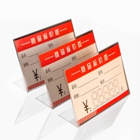 Vente en gros en forme de V acrylique de bureau porte-cartes de visite et numéro de table bureau plaque signalétique présentoir