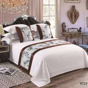 호텔 화이트 3pcs 홈 호텔 섬유 베갯잇 단색 이불 커버 화이트 침대 플래그 침구 세트 도매상 - Product Image 6