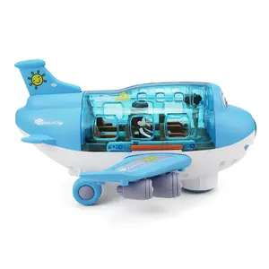 Wholesale funny passenger aircraft light music rotating plastic model electric toy plane