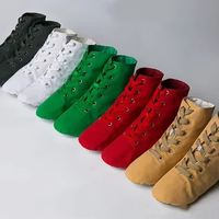 Chaussures de danse jazz en toile à semelle souple, à lacets, montantes, pour enfants et femmes, baskets d'entraînement modernes pour jazz et ballet