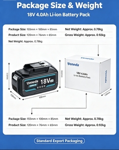 Batterie au lithium 18V 4Ah rechargeable, type de prise CC, remplacement pour outil électrique, en stock - Product Image 3