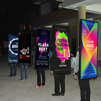 Equipo Publicitario Portátil de Moda, Caja de Luz Resistente, Pósteres Impresos Personalizados de Fábrica, Mochila con Cartel Luminoso, Pantalla LED