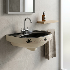 Modern Square Ceramic Wall Hung Wash Basin Compact Hand Wash Sink for Mall Hotel Commercial Bathroom Projects - Product Image 5