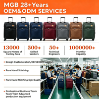 Valise à roulettes légère en tissu Oxford, poches multiples à fermeture éclair sur le devant, serrure TSA, roues pivotantes, bagages pour voyages d'affaires