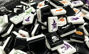 Set di Lusso di Tessere Mahjong Americane per Halloween, 160 Pezzi, 2 Strati, in Acrilico Inciso con Design <span class=keywords><strong>Hocus</strong></span> <span class=keywords><strong>Pocus</strong></span> per Serate di Gioco e Regali - Product Image 6