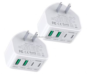 USB <b>C</b> Charger Block 40W 4 Port PD + QC USB <b>C</b> Wall Charger <b>Plug</b> Power Adaptor Multiport <b>Type</b> <b>C</b> Fast Charging Block Cube Brick - Product Image 1