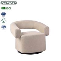 Fauteuil design nordique CARLFORD, style nordique, beige, pivotant, fauteuil lounge, fauteuil d'appoint pour la maison, salon
