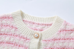 Suéter de Punto Personalizado OEM y ODM, Diseño Jacquard de Manga Larga para Invierno, Cárdigan para Mujer - Product Image 3