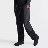 Celana Cargo Pria Custom Pinggang Elastis Celana Kasual Outdoor Hiking Warna Blok Celana Trek Pria Dengan Panel Samping Hitam Abu-abu
