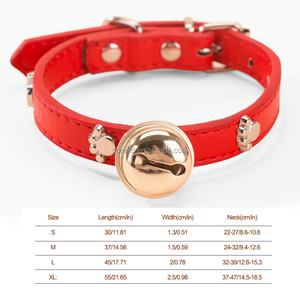 Factory Price Durable Soft Adjustable Nylon Fabric & Plastic Simple Print <b>Dog</b> Cat Collar with Spikes and <b>Bell</b> - Product Image 5