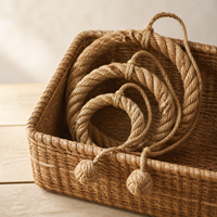 Ornement suspendu rustique en jute avec boucle de suspension en corde, 10 à 35 cm, 6 tailles, fait main, cadeau, décoration de maison champêtre