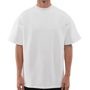 Boxy hip hop 280 GSM gota gráfico peso pesado camisetas lujo en blanco algodón pesado personalizado streetwear camiseta de gran tamaño hombres