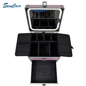 Boîte à maquillage en aluminium avec tiroir Mallette de voyage <span class=keywords><strong>rose</strong></span> Organisateur cosmétique <span class=keywords><strong>et</strong></span> <span class=keywords><strong>valise</strong></span> cosmétique - Product Image 6