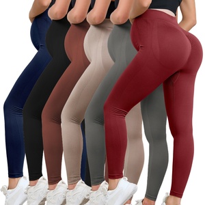 Leggings en nylon couleur café, prêts à porter en extérieur, pour la <span class=keywords><strong>grossesse</strong></span> précoce, très élastiques, à séchage rapide, non contraignants - Product Image 2