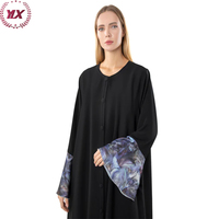 Haut de gamme élégant fantaisie fleur violette robe Abaya robe de soirée islamique personnalisée en tissu Organza droite fête Silhouette