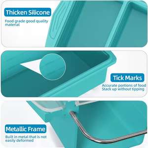 Molde de hielo cuadrado grande al por mayor de fábrica, rejilla de hielo de silicona de gran capacidad para sopa, ideal para exportación. - Product Image 2