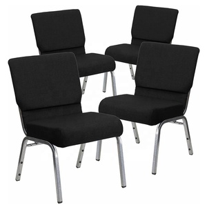 Chaises d'église empilables en métal rembourrées - Design moderne et modulable pour cuisine et salon - Product Image 3