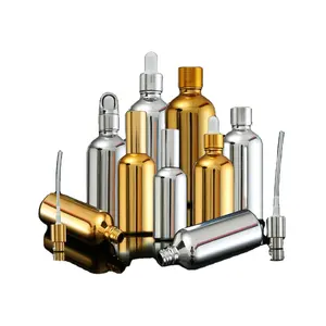 silver /gold 15ml 5ml 30ml /1OZ glass dropper bottle .essential oil bottle, empty glass container