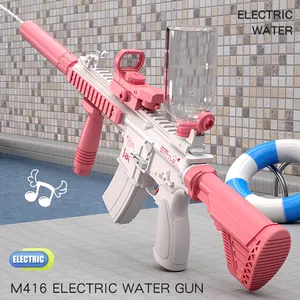 Pistolet à eau électronique unisexe M416 en matière plastique pour le jeu à base d'eau des enfants dans le genre des pistolets jouets