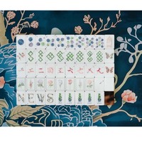 Ubin Mahjong Gaya Oriental Amerika Berbahan Akrilik Motif Cangkang Kura-Kura Bertema Botani untuk Hiburan Perjalanan Hadiah Liburan