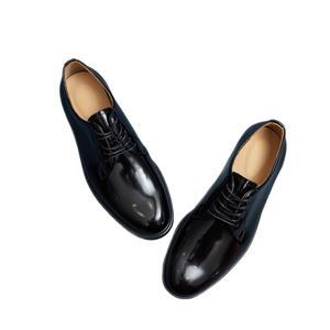 Men's European-Style Business Formal <b>Square</b> Toe Lace-Up Shoes Polished Open-<b>Edge</b> Bead Derby Shoes Valentina Leather Upper - Product Image 5