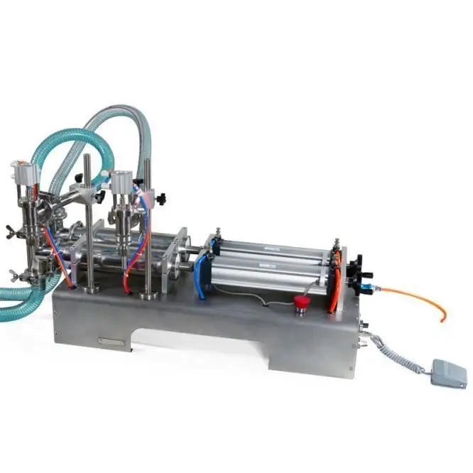 シャンプー、オイル、化学薬品G1WY-2Y-500を充填するためのダブルノズル空気圧液体フィラー充填機