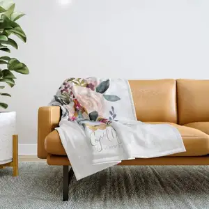 Ukuran besar produsen kustom cetak ukuran raja selimut bulu flanel karang tebal selimut lempar poliester Super lembut mewah untuk sofa