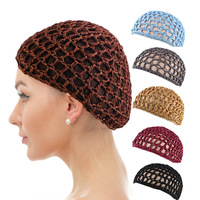 Bonnet de nuit ajustable en maille pour femme, turban fait main, filet à cheveux tricoté, bonnet en crochet pour le cyclisme et la pêche