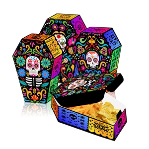 12 Cajas <span class=keywords><strong>de</strong></span> Ataúd para el Día <span class=keywords><strong>de</strong></span> los <span class=keywords><strong>Muertos</strong></span>, Cajas <span class=keywords><strong>de</strong></span> Dulces con Diseño <span class=keywords><strong>de</strong></span> Calavera, Cajas Desechables para Aperitivos para Fiestas Mexicanas - Product Image 1