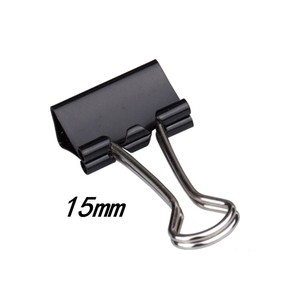 Clip Fermacarte in Metallo Nero da 15mm con Coda Lunga, Forniture per Ufficio Personalizzate in Offerta - Product Image 1