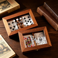 Ensemble de jeu de poker en bois vierge, supports vierges pour gravure laser, logo personnalisé, OEM, cartes à jouer, dés, boîte cadeau pour marque privée, vente en gros et revente
