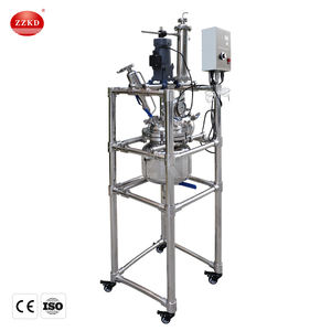 Reactor Químico de Acero Inoxidable de Doble Pared de 10L 50L con Velocidades de Agitación Ajustables y un Embudo de Alimentación a Presión Constante - Product Image 3