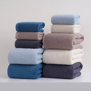 Ensemble de serviettes d'hôtel de luxe en coton peigné 32S, tissé, écologique, couleur unie, bordure Dobby, ultra-absorbant, pour spa et complexe hôtelier, avec logo - Product Image 1