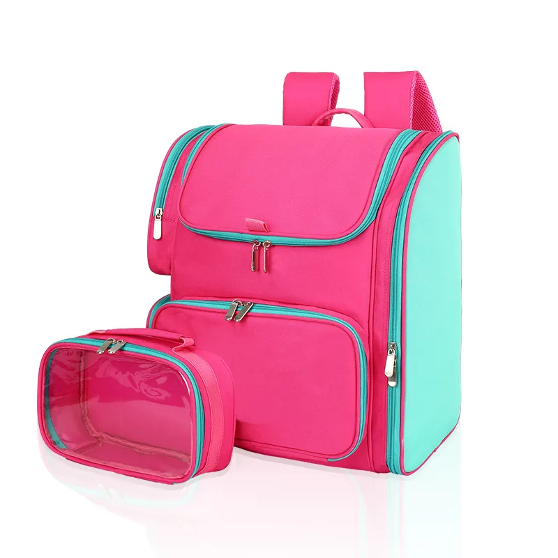 2024 new design elegant women OEM dresser travel cosmetic polyester multi-function outdoor makeup organizer storage bag backpack